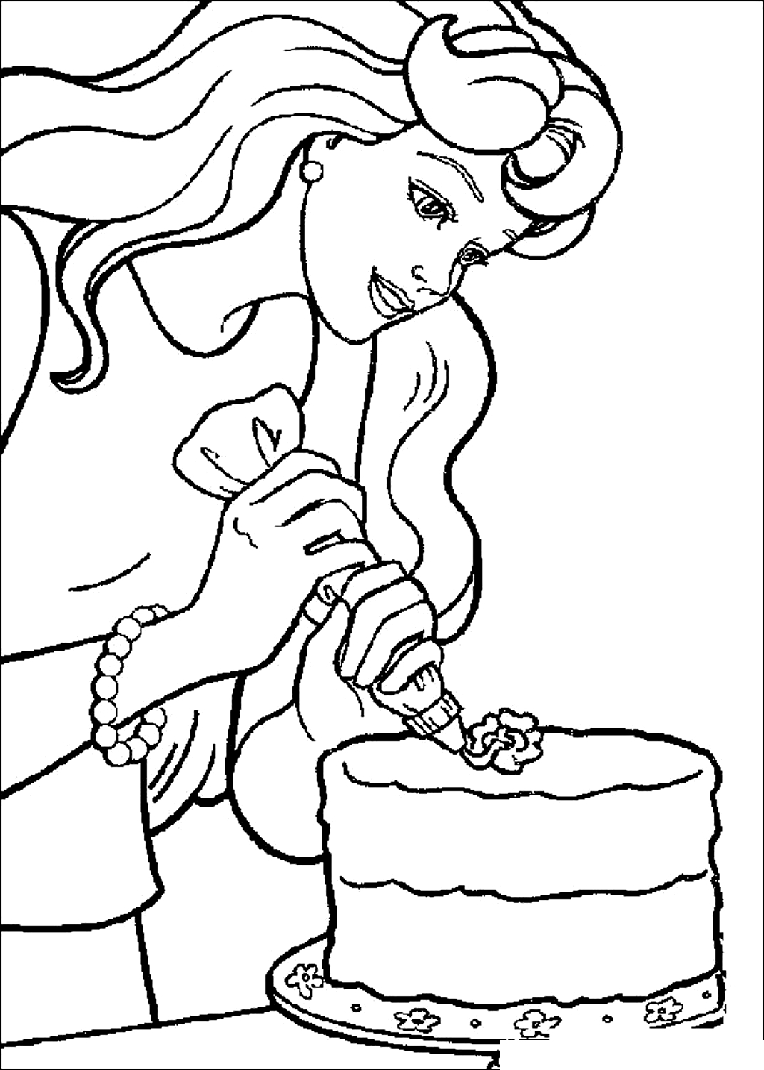 Drawing 07 from Barbie to print and coloring