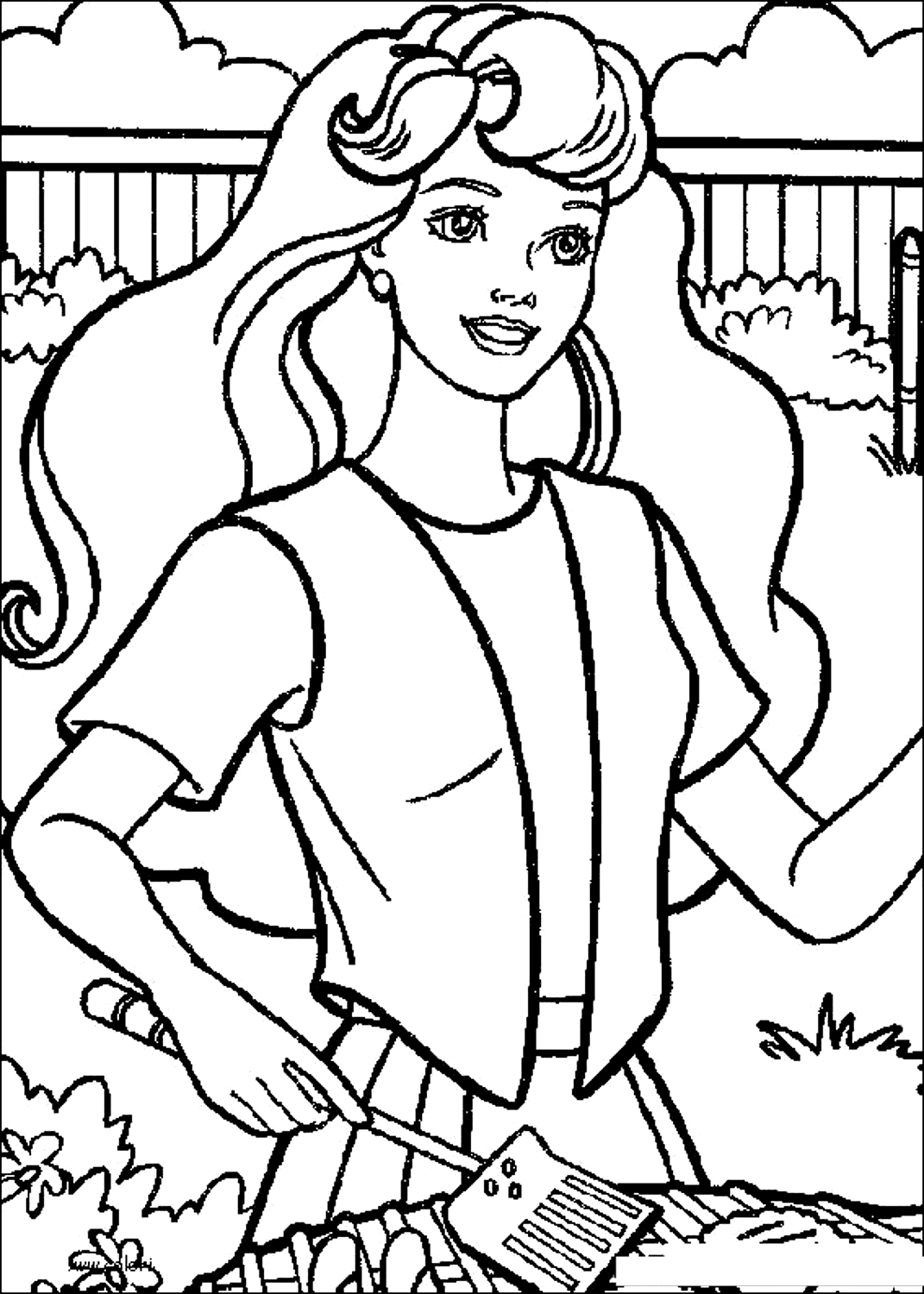 Coloriage 08 de Barbie  imprimer et colorier