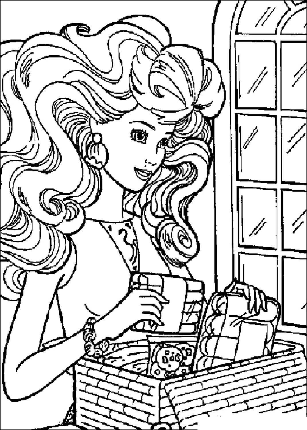 Drawing 13 from Barbie to print and coloring