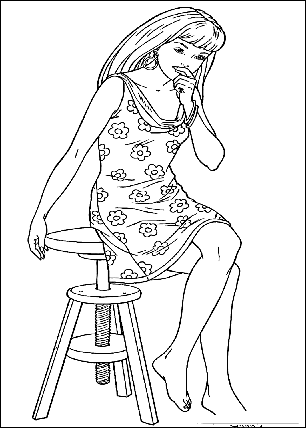 Coloriage 36 de Barbie  imprimer et colorier