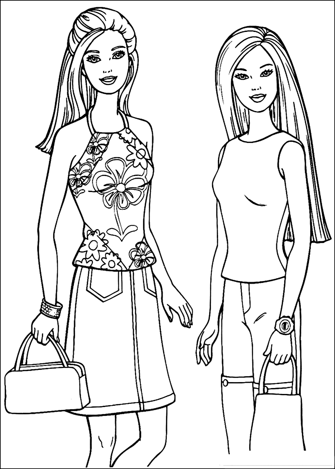 Coloriage 44 de Barbie  imprimer et colorier