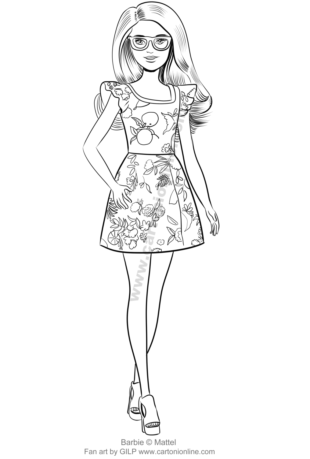 Barbie Fashionista 02  coloring page to print and coloring