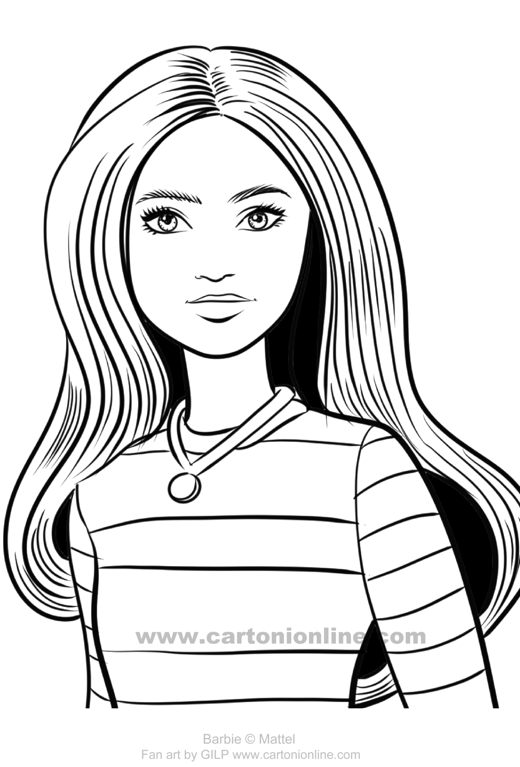 Drawing 13 from Barbie Fashionista to print and coloring