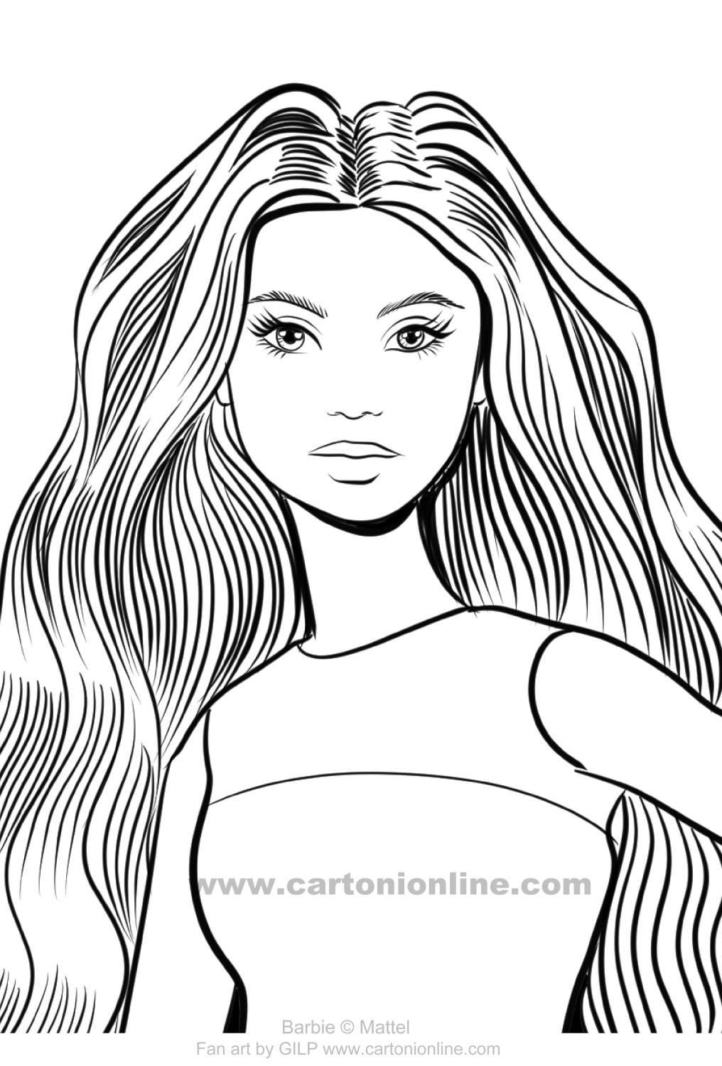 Coloriage 14 de Barbie Fashionista  imprimer et colorier