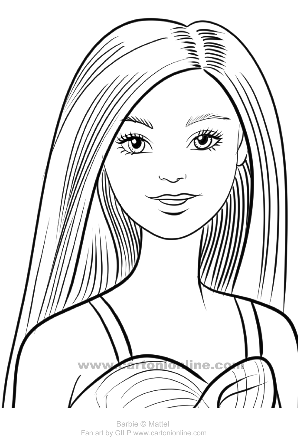 Drawing 16 from Barbie Fashionista to print and coloring