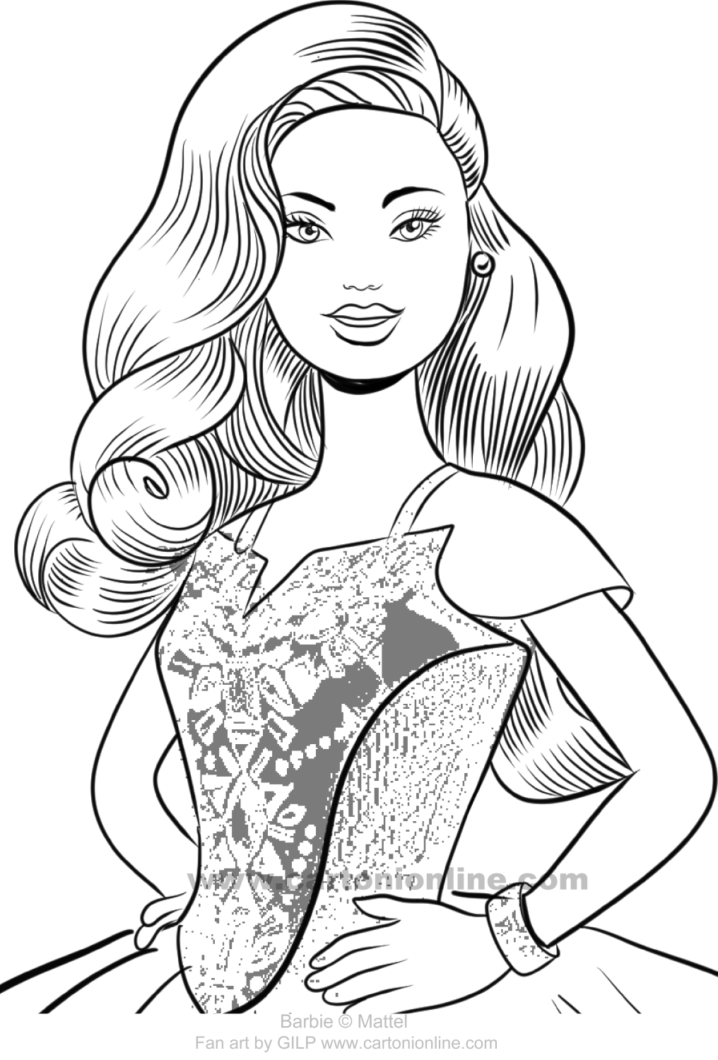 Coloriage 19 de Barbie Fashionista  imprimer et colorier