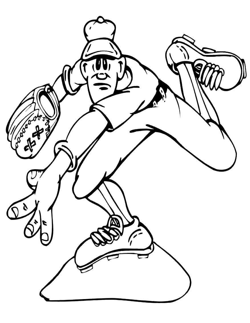 Drawing 4 from Baseball coloring page to print and coloring