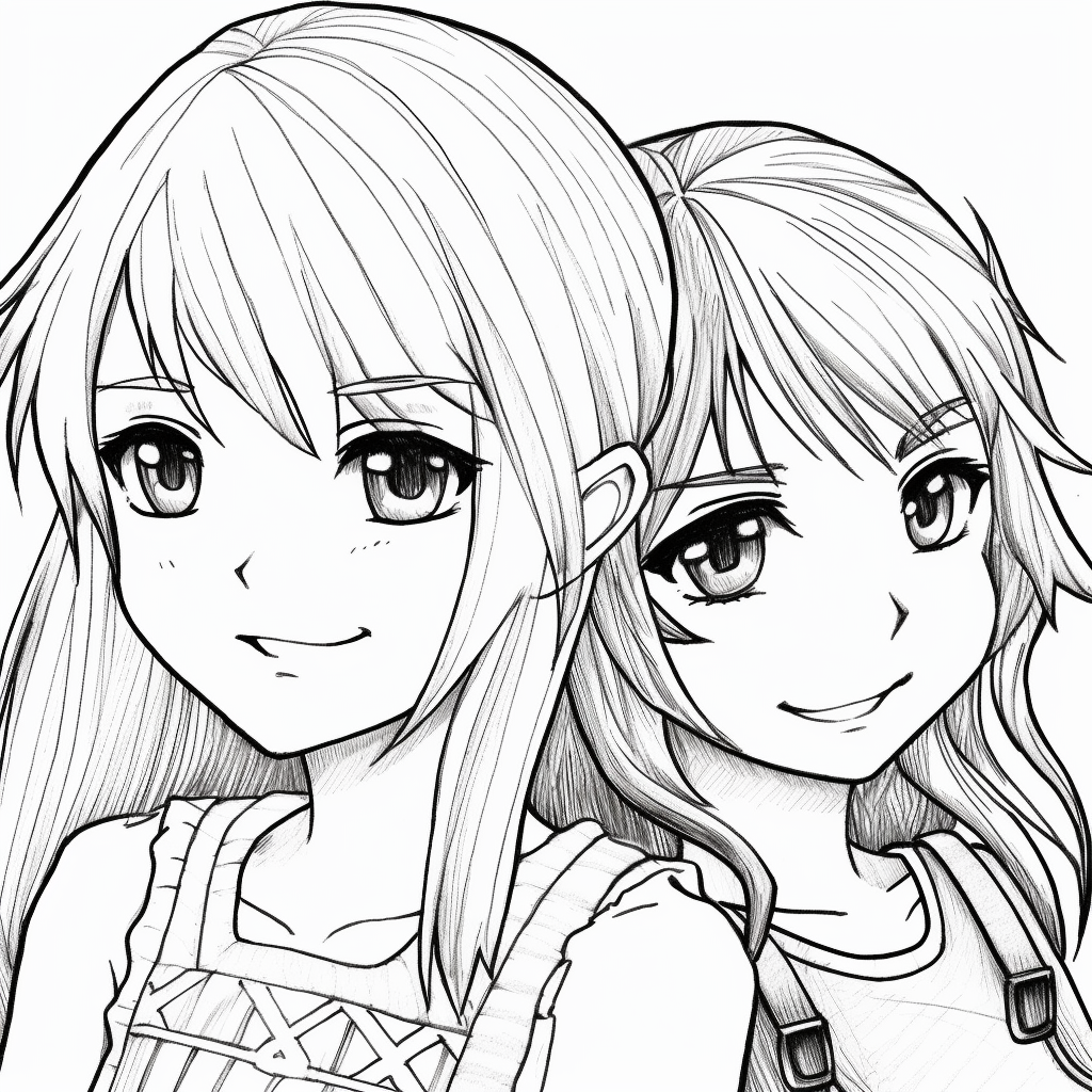 anime drawings best friends forever
