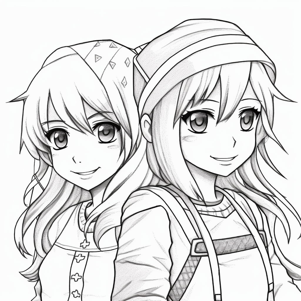 anime drawings best friends forever