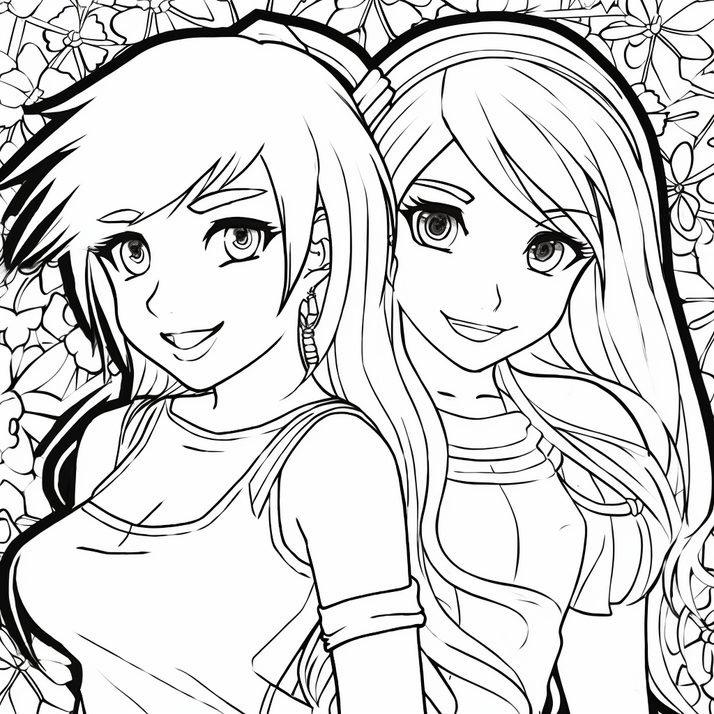 BFF (Best Friends Forever) 10  coloring page to print and coloring