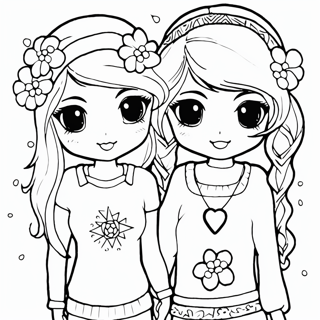 Dibujo 14 de BFF (Best Friends Forever) para imprimir y colorear