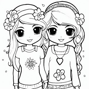 Desenhos de BFF (Best Friends Forever) para colorir