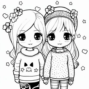 Desenhos de BFF (Best Friends Forever) para colorir