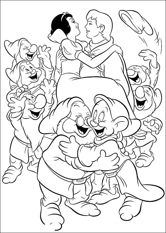 Dibujo 16 de Blancanieves para imprimir y colorear