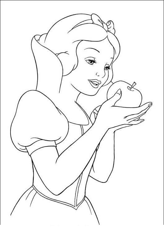 Tegning 23 av Snow White for å trykke og farge