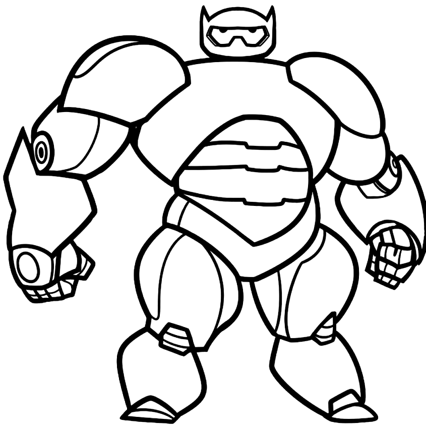 Disegno di Baymax superhero (Big Hero 6) da stampare e colorare