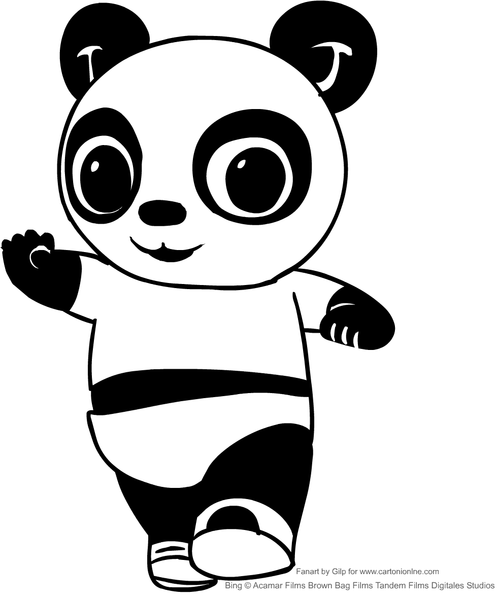 Pando el amigo de Bing para imprimir y colorear