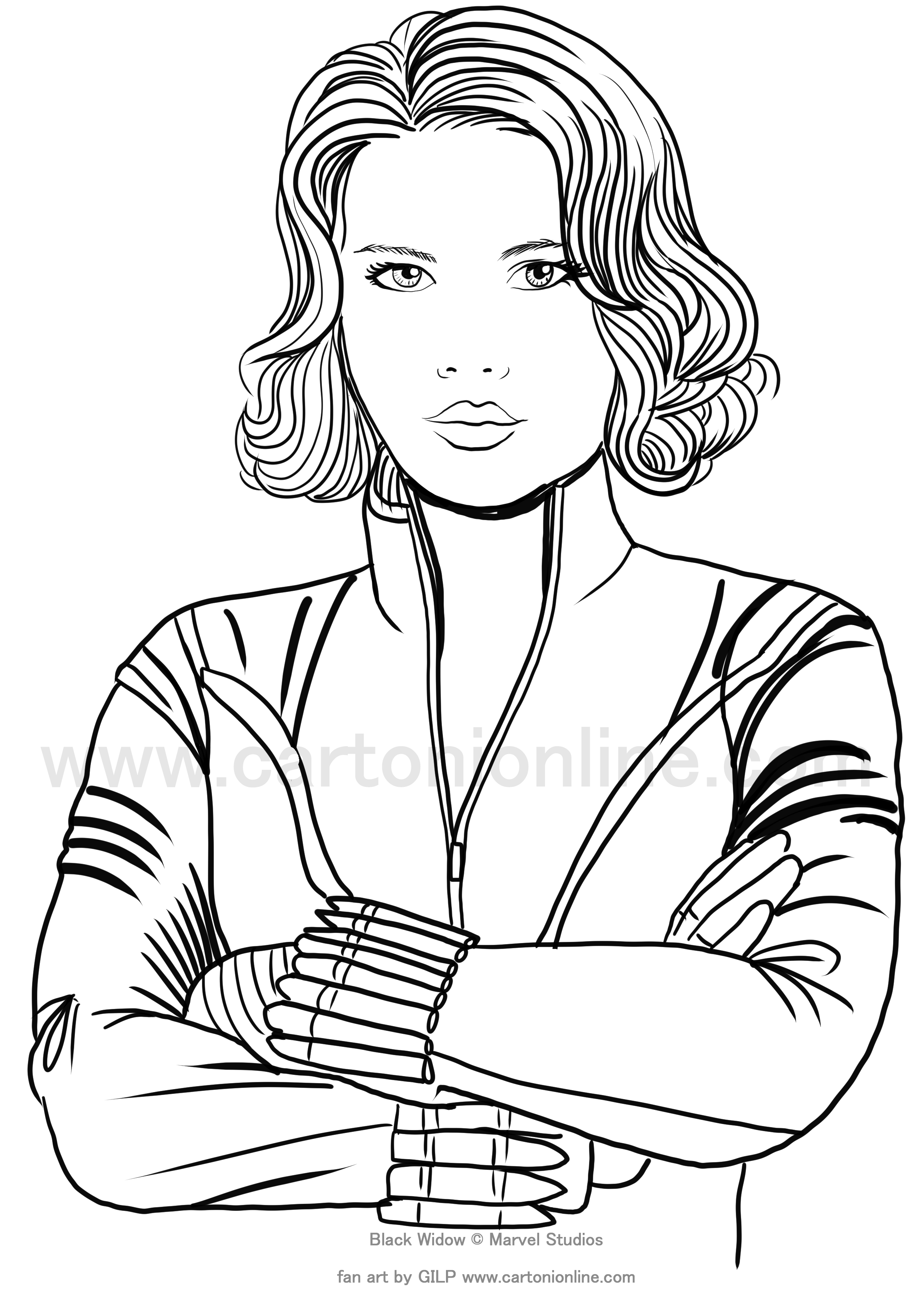 Disegno di Black Widow (Scarlett Johansson) 03 di Black Widow (movie) da stampare e colorare