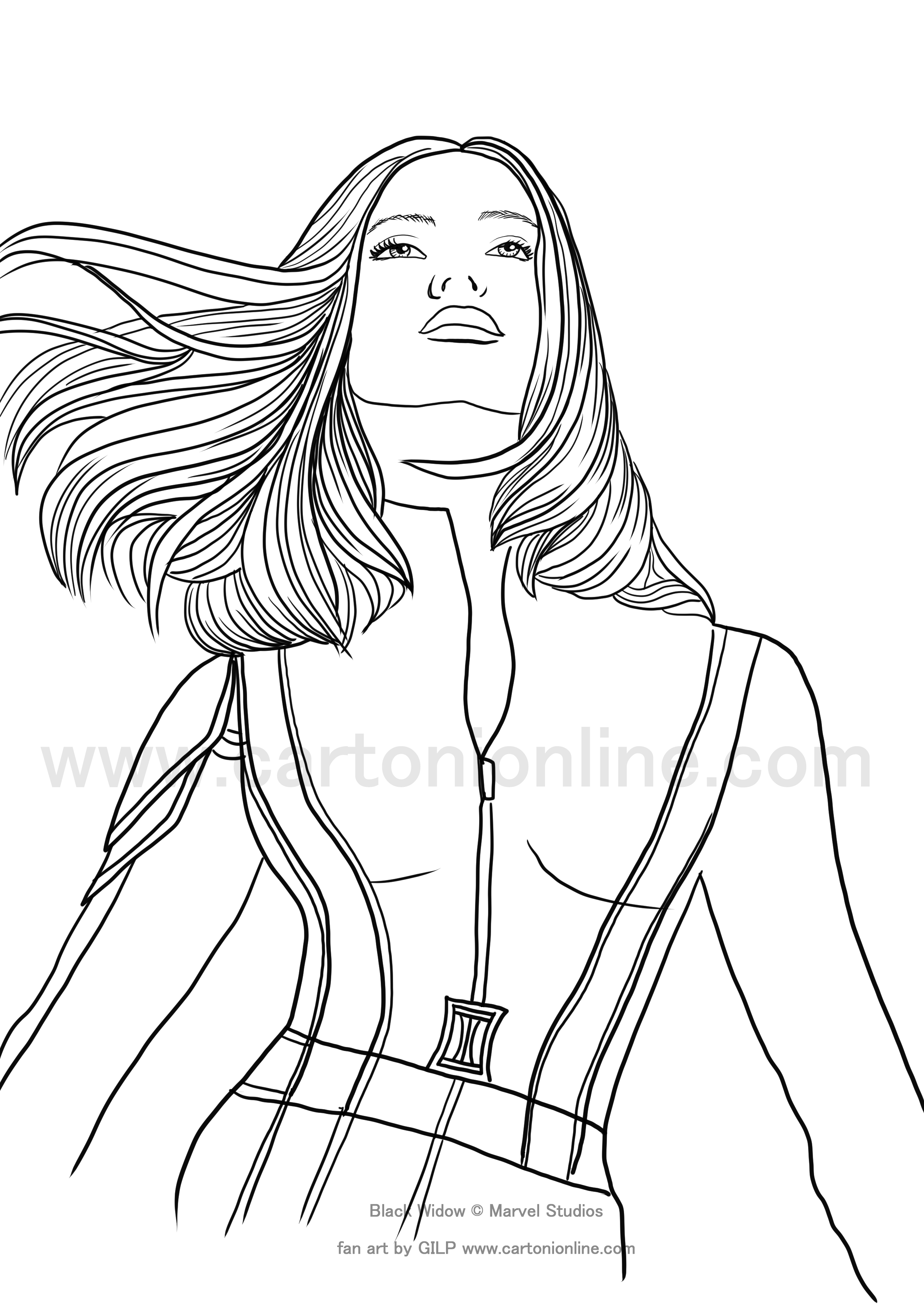 Coloriage de Black Widow (Scarlett Johansson) 04 de Black Widow (movie)  imprimer et colorier