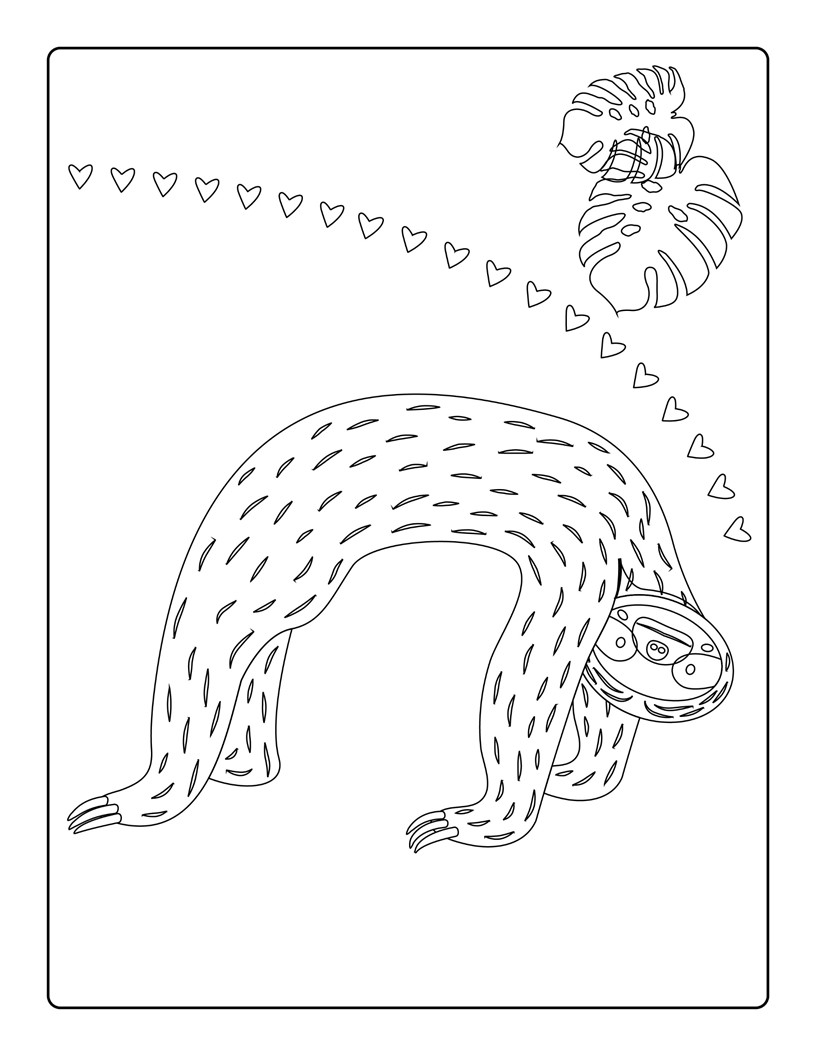 子供のための漫画スタイルのナマケモノのぬりの描画