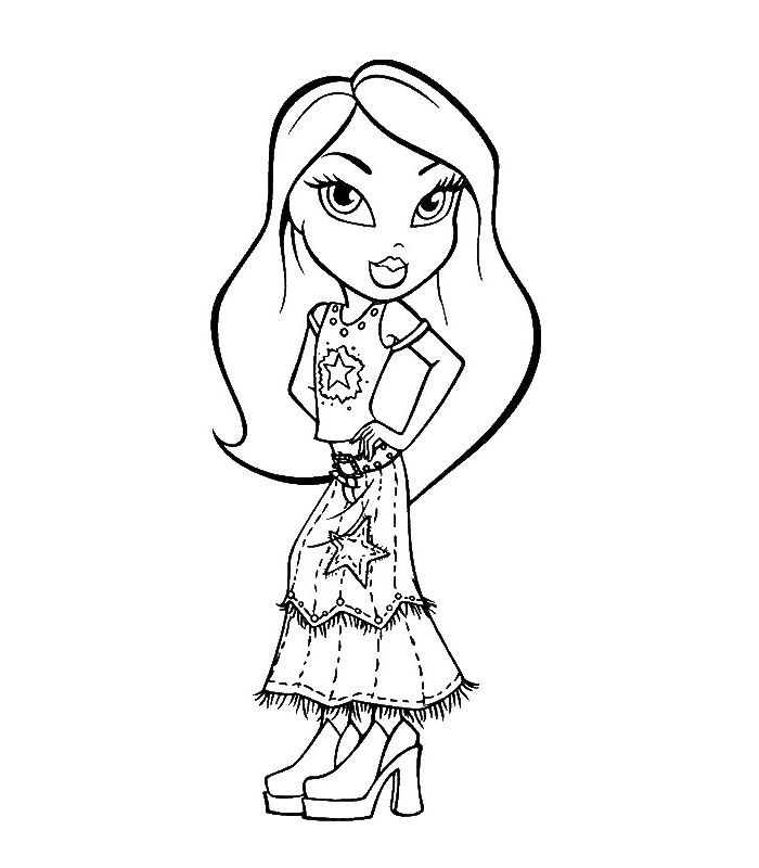 Drawing 21 from Bratz coloring page to print and coloring