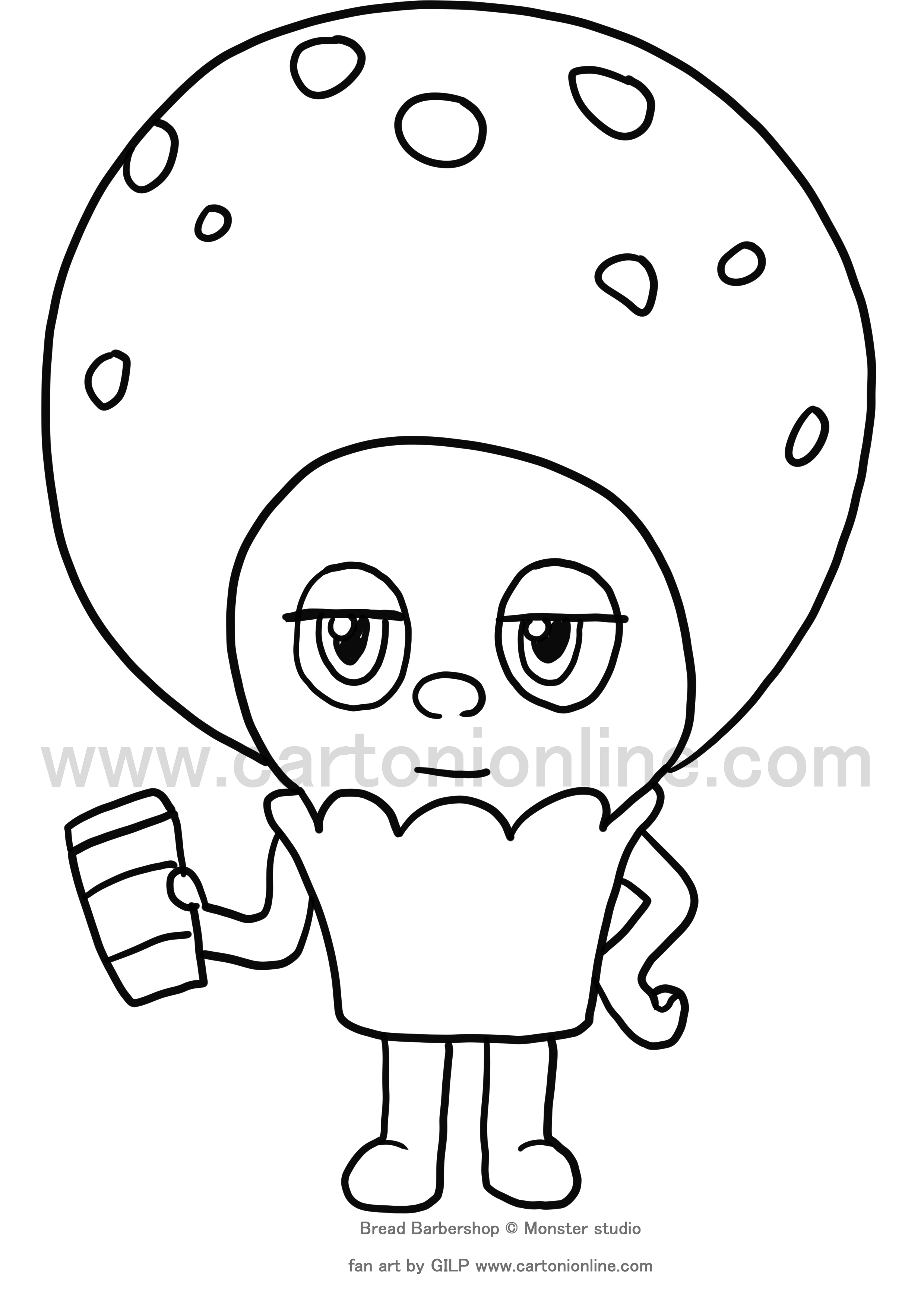 Choco from Bread Barbershop coloring page