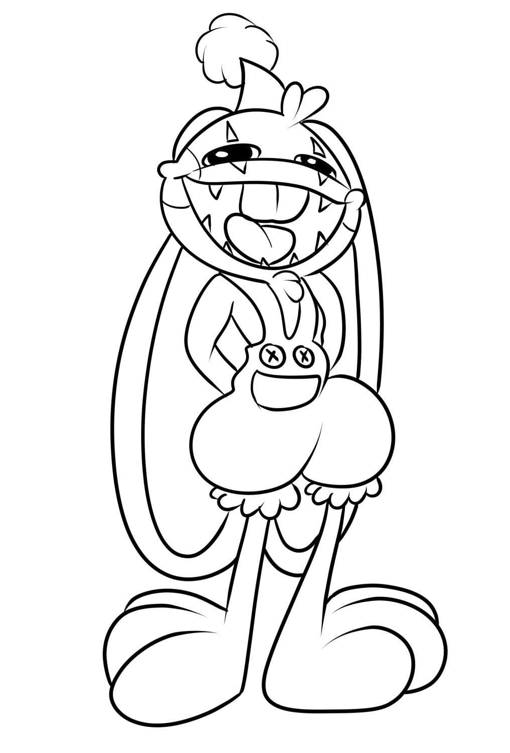 Dibujo 03 de Bunzo Bunny para imprimir y colorear