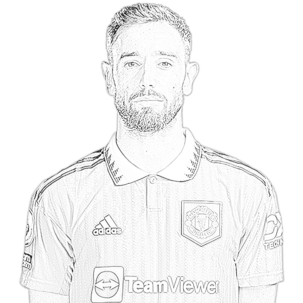 Bruno Fernandes football coloring page to print and color