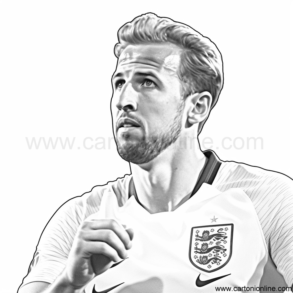 Harry Kane from Soccer coloring pages to print and coloring