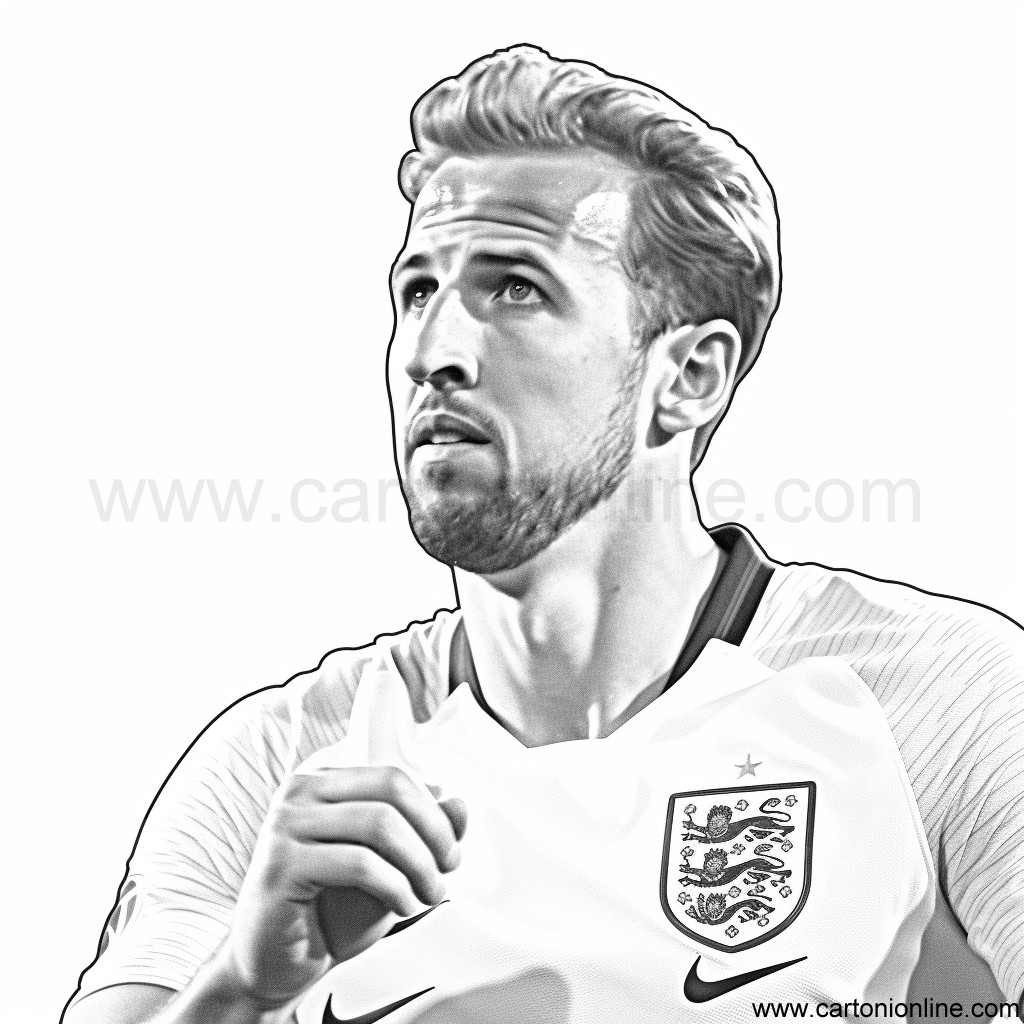 Coloriage de Harry Kane de Football  imprimer et colorier