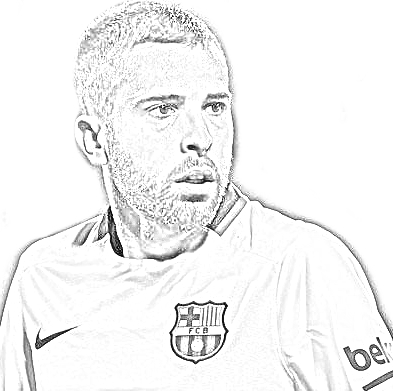Coloriage de Jordi Alba de Football  imprimer et colorier