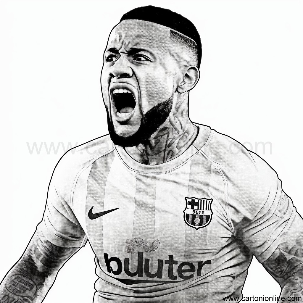 Coloriage de Memphis Depay de Football  imprimer et colorier