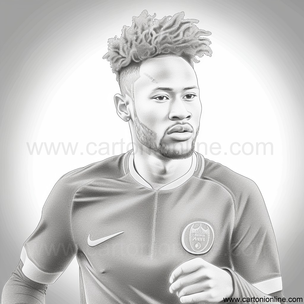 Neymar football coloring page to print and color