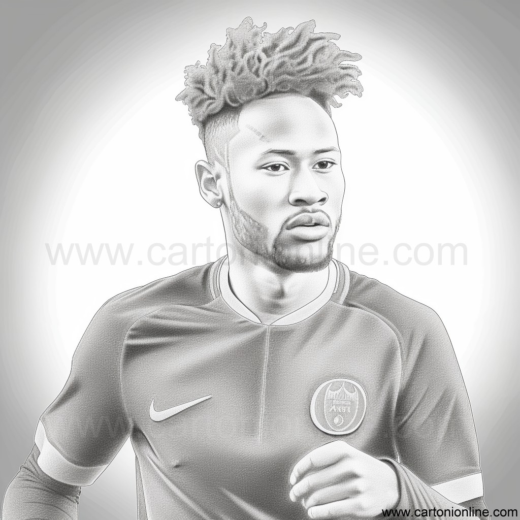 Dibujo de Neymar de Ftbol para imprimir y colorear