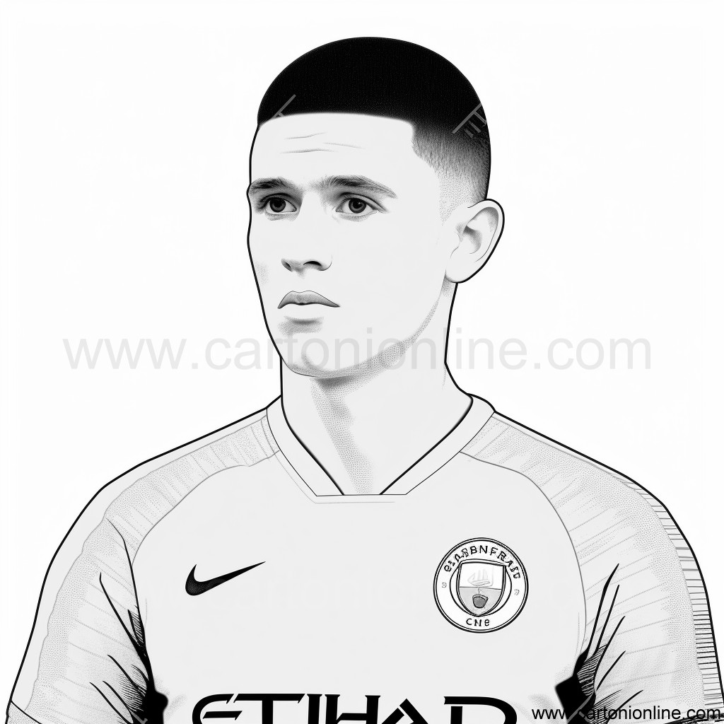 Desenho de Phil Foden de Futebol para imprimir e colorir