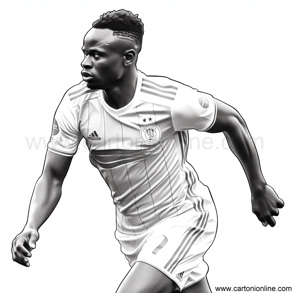 Sadio Man� from soccer coloring page to print and color