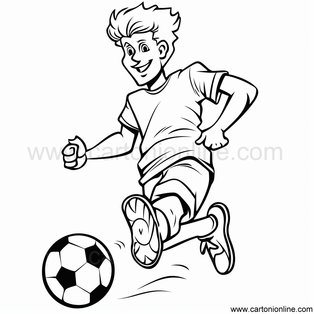 Coloriage 01 de footballeur  imprimer et colorier