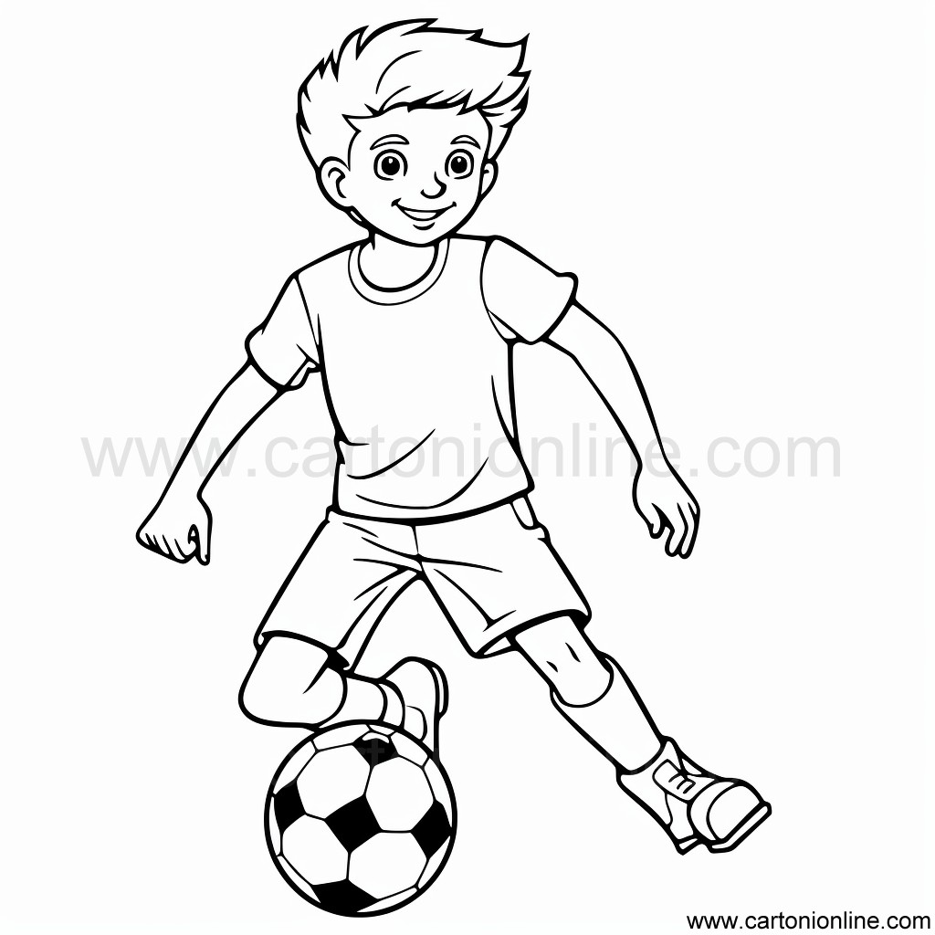 Desenho 03 de jogador de futebol para imprimir e colorir