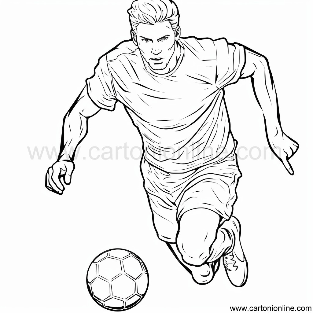 Soccer player 15 coloring page to print and color