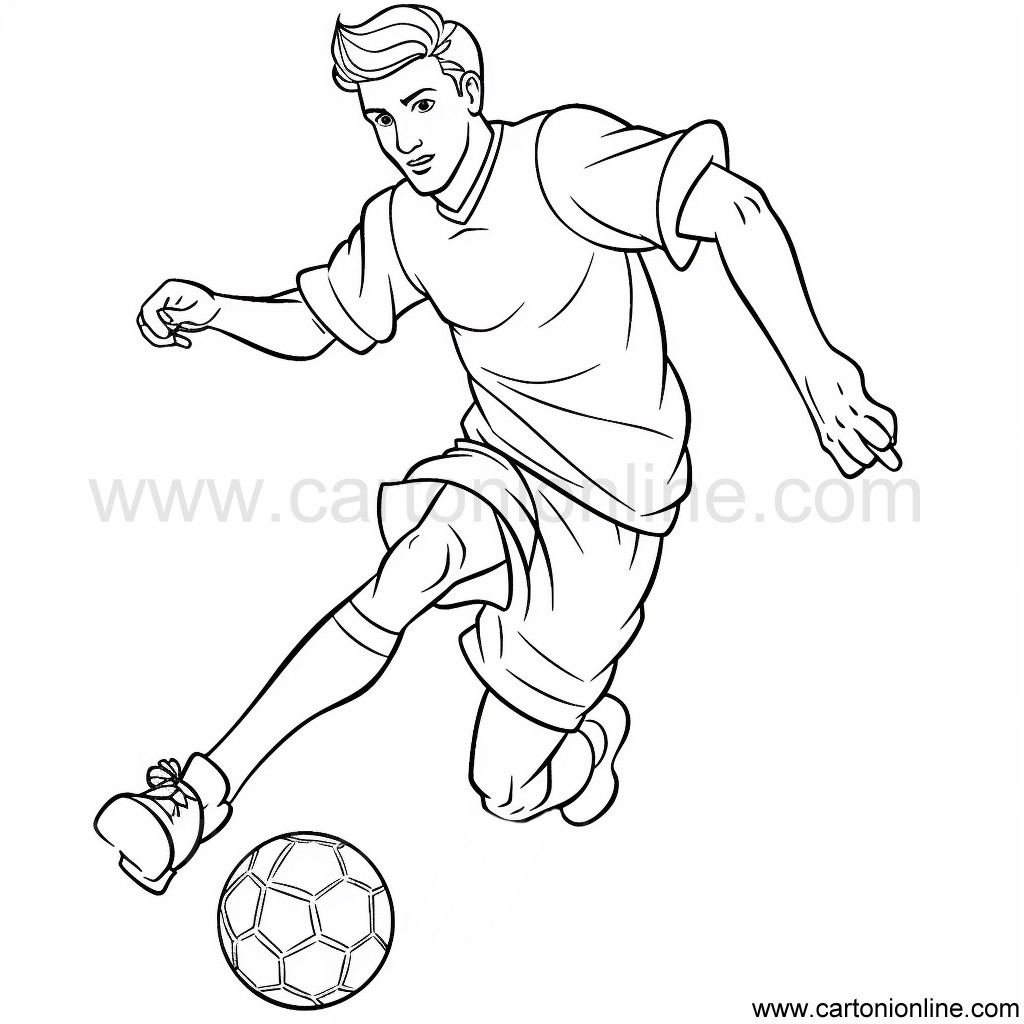 Desenho 17 de jogador de futebol para imprimir e colorir