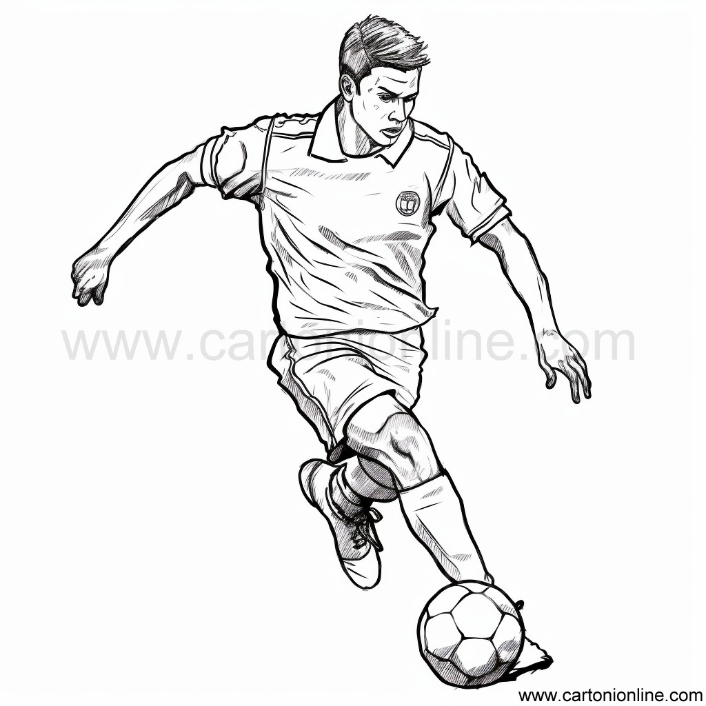 Soccer player 18 coloring page to print and color