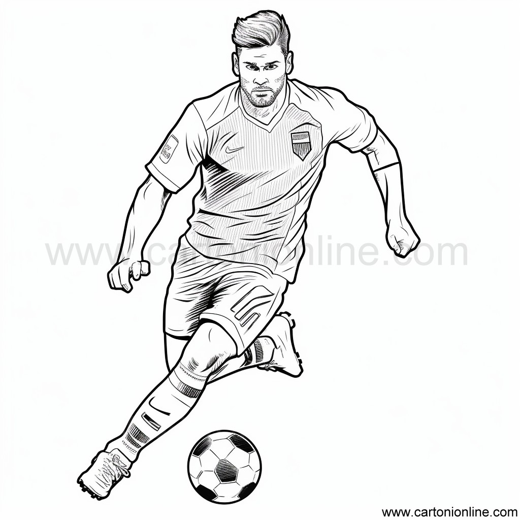 Soccer player 20 coloring page to print and color