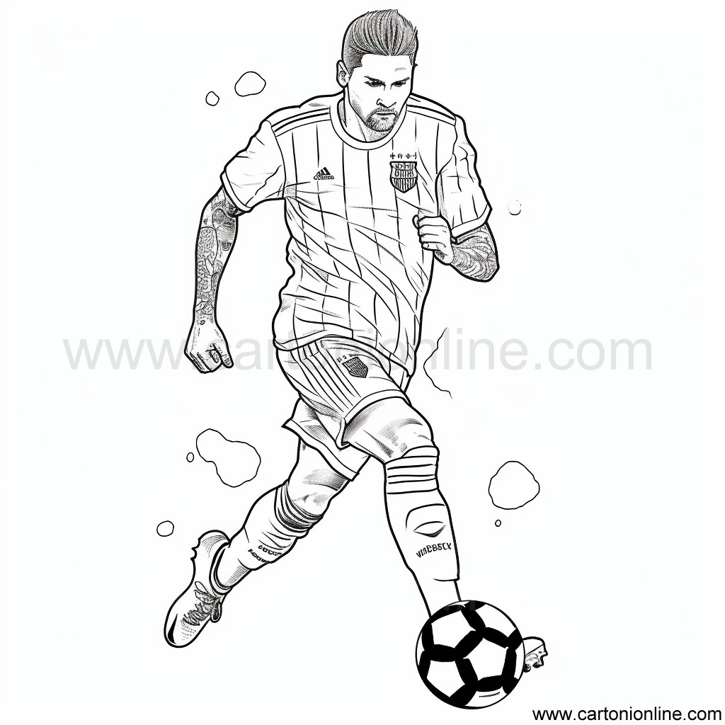Soccer player 30 coloring page to print and color