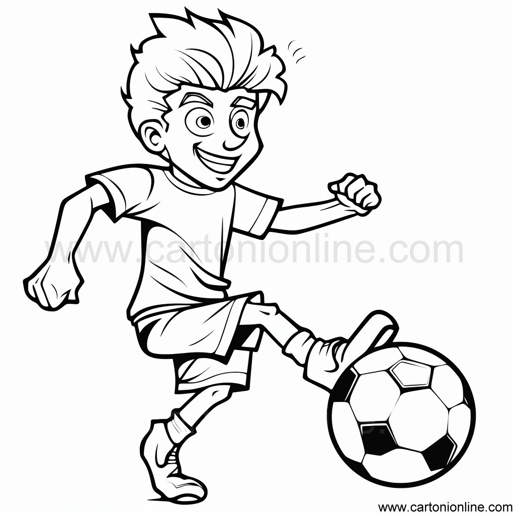 Dibujo de jugador de fútbol 31 para imprimir y colorear.