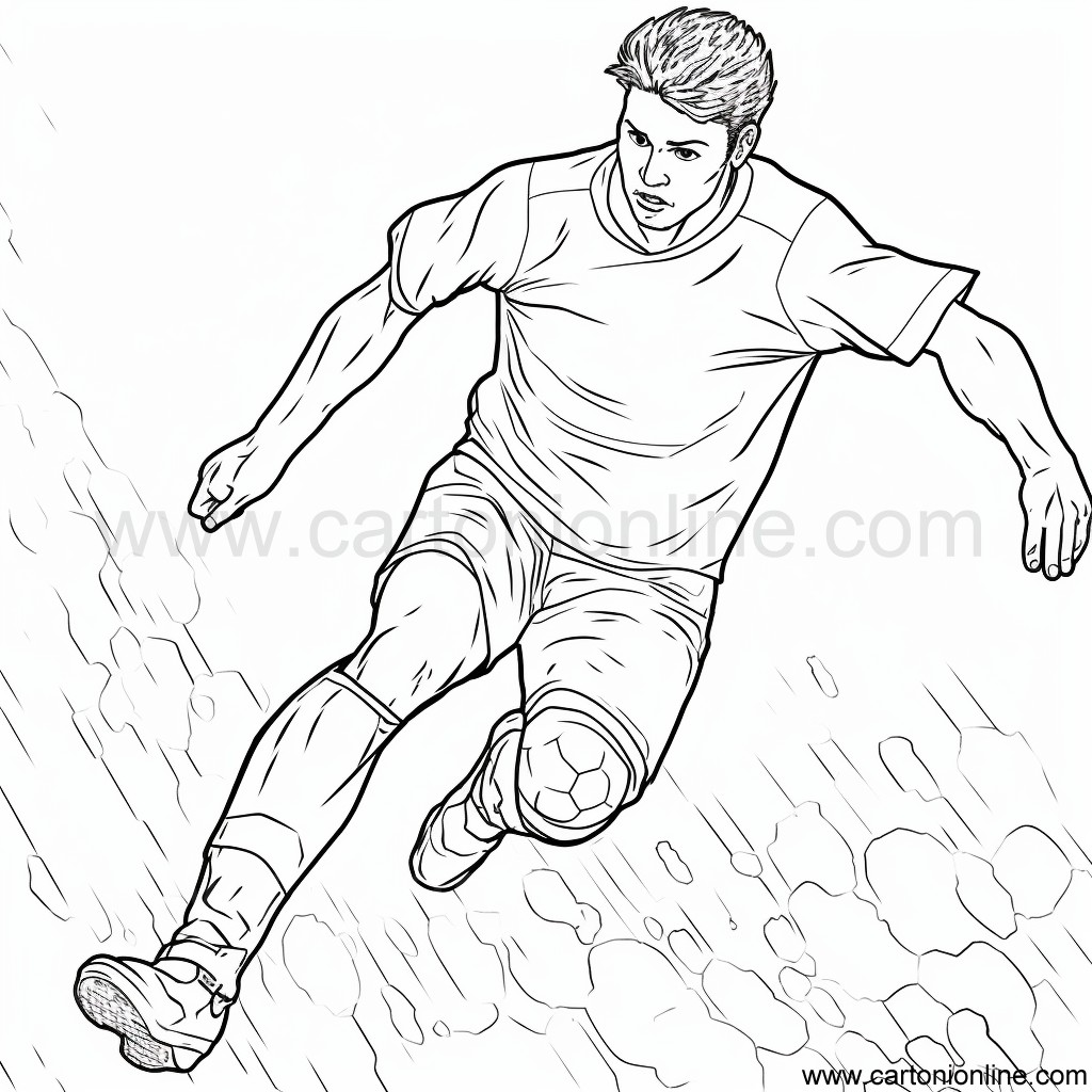 Soccer player 35 coloring page to print and color
