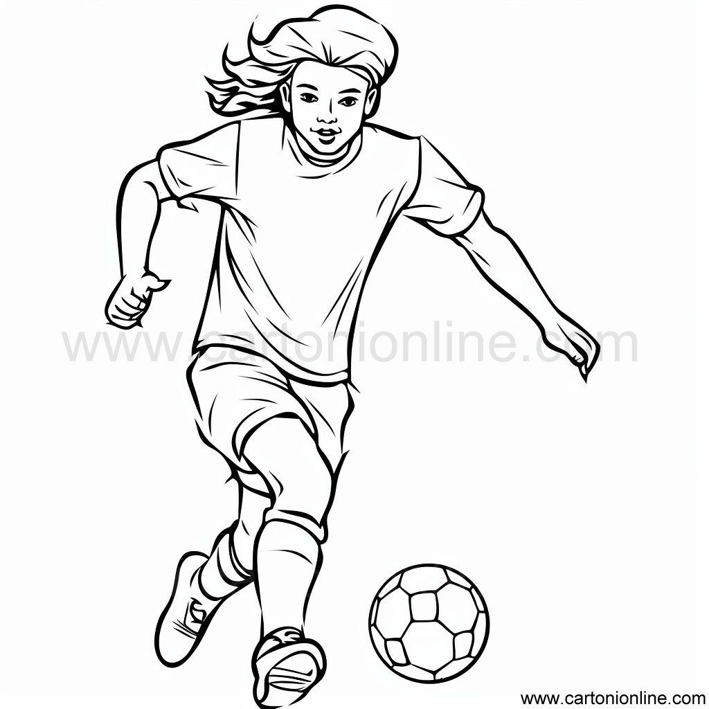 Dibujo 36 de un jugador de fútbol para imprimir y colorear