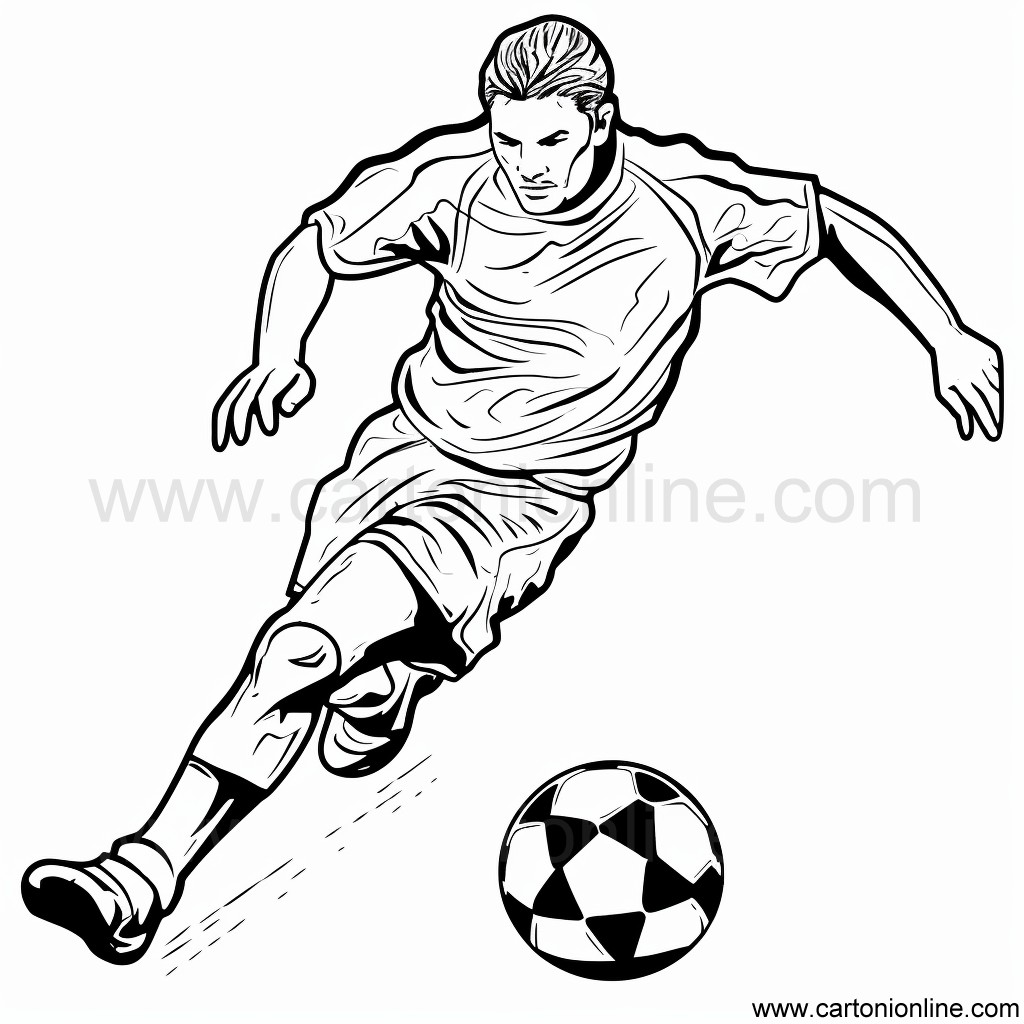 Dibujo 38 de futbolista para imprimir y colorear