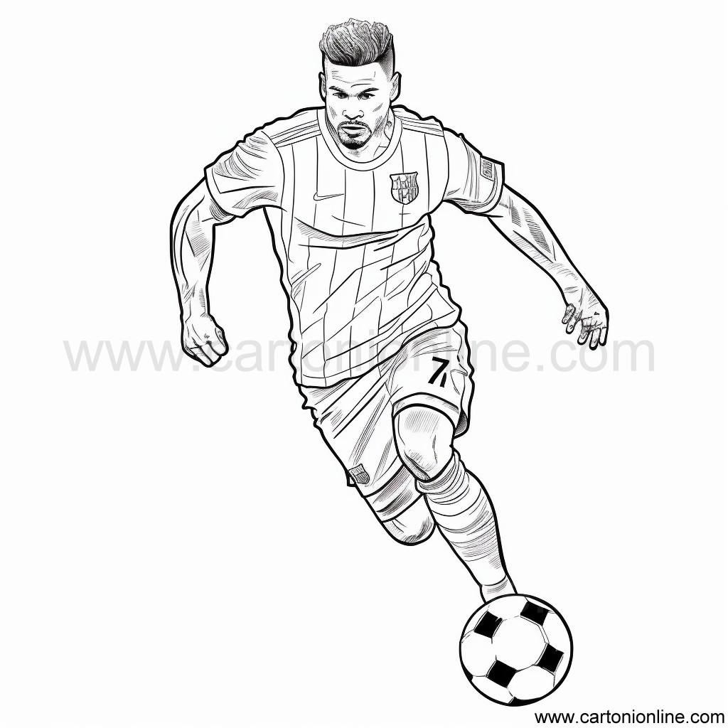 Desenho 39 de jogador de futebol para imprimir e colorir