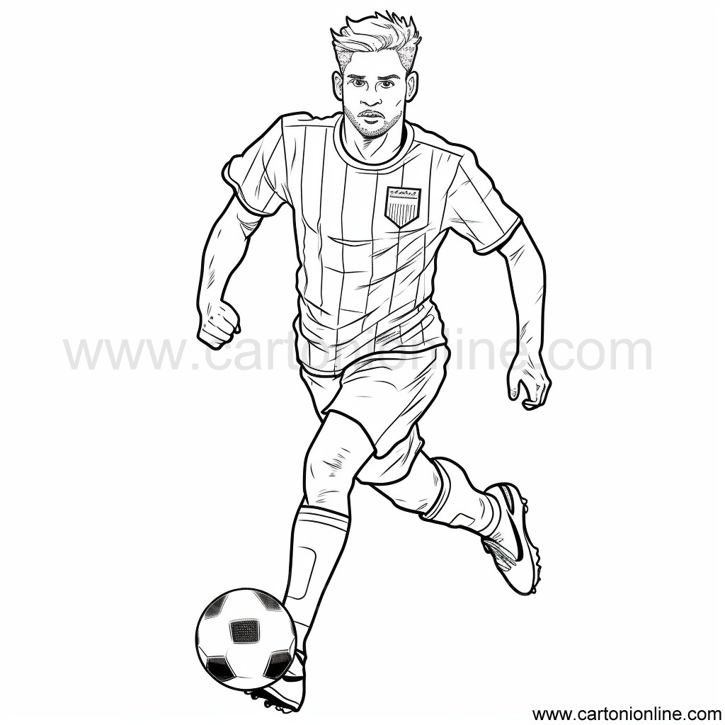 Soccer player 40 coloring page to print and color