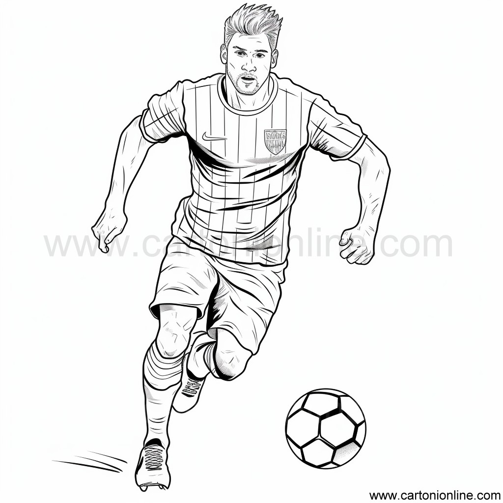 Desenho 41 de jogador de futebol para imprimir e colorir
